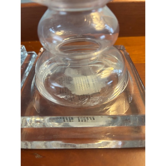 Pottery Barn Clear Glass Pedestal Candle Holder Set of 2 Elegant Table Decor - Picture 4 of 5